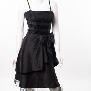 PLUS Size ANGEL FASHIONS  spaghetti strap fit to flair layered double bow dress‎